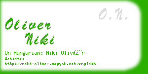 oliver niki business card